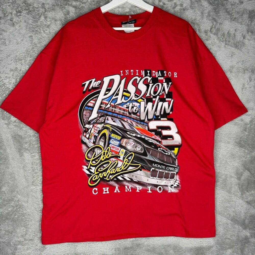 Vtg 90s Dale Earnhardt T-Shirt Men XL Chase Nascar Intimidator Champion Red SR